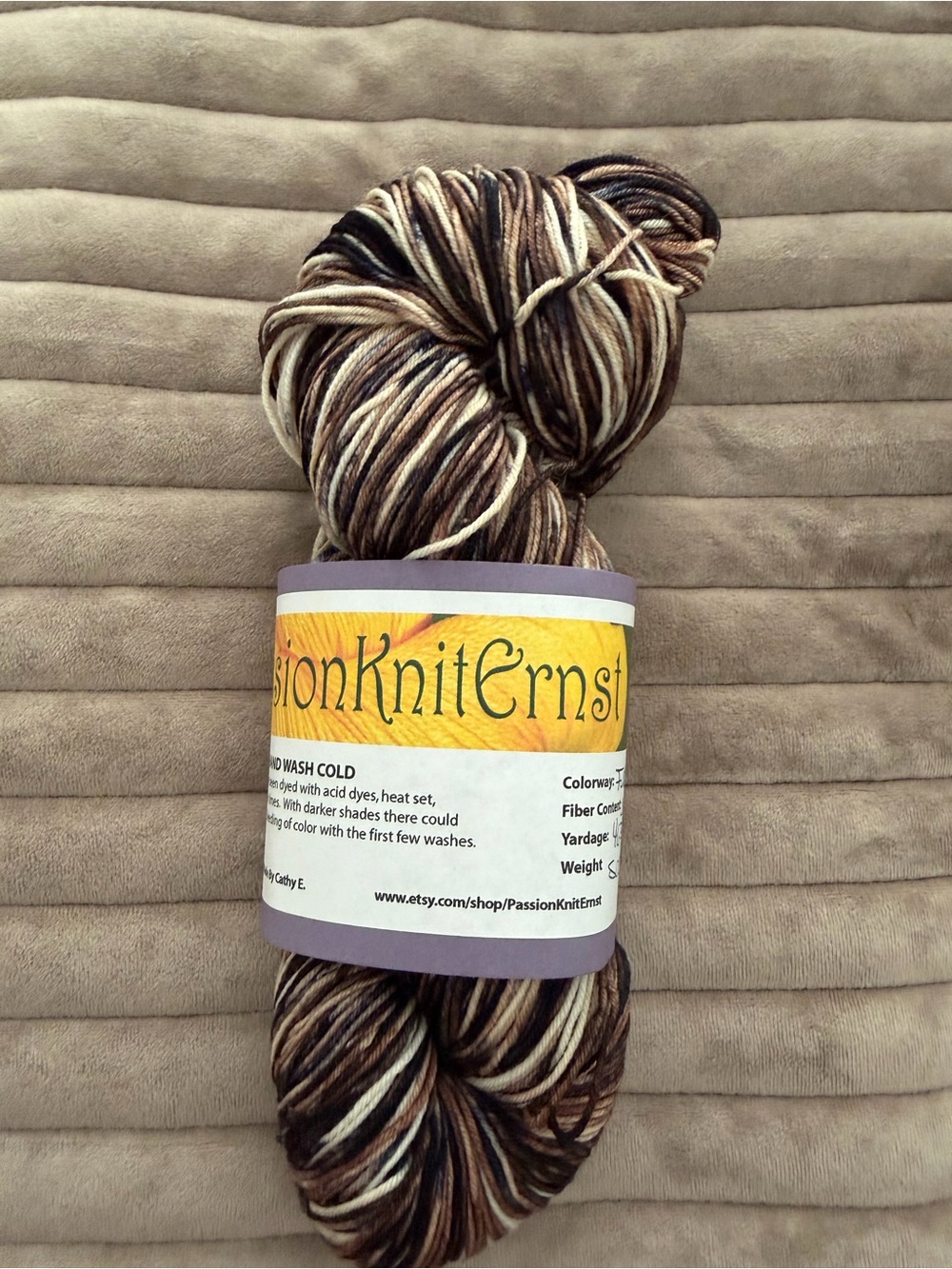 Passion knits Brown & Cream Variegated Yarn -